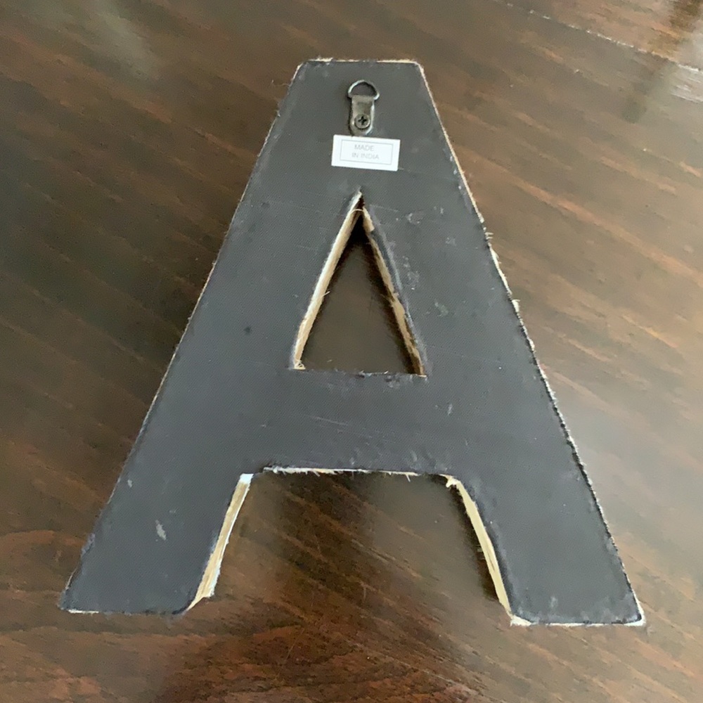 Letter A Gold and Cream Haircalf Wall Art or Desk/Table/ Shelf Decor - Picture 7 of 9